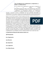 La Administración Escolar Y Su Relación Con La Organización