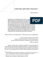 Eduardo Terren. Postmodernidad, Legitimidad y Educación