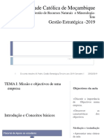 Universidade Católica de Moçambique: Gestão Estratégica - 2019