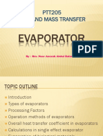 PTT205 Heat and Mass Transfer: Evaporator