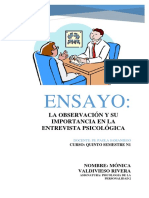 Ensayo - La Observación y Su Importancia en La Entrevista Psicológica