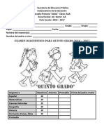 Examen Diagnostico para Quinto Grado Roy