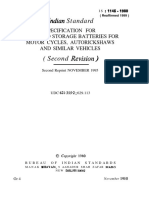 Indian Standard: Specification For Lead-Acid Storage Batteries For Motor Cycles, Autorickshaws and Similar Vehicles