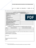 Alcance A Solicitud para Homologacion de Equipos