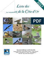 Liste Des Oiseaux de Cote-D or 2017