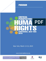 Critical Perspectives On Human Rights Conference - Program - New York City, March 13-15, 2019