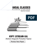 Kvpy 2009-15 Papers PDF