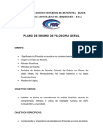 Plano Ensino Filosofia Geral Direito 1semestre