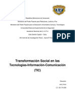 Transformación Social en Las Tecnologías-Información-Comunicación (TIC)