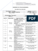 Department of Civil Engineering: TEACHING PLAN, 2018-2019