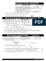 Base School System Taxila (CLASS 9) : Mathematics