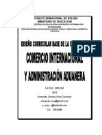 Diseño Curricular de Comercio Internacional Bolivia PDF