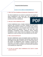 Frequently Asked Questions: I. Questions Related To The Clinical Establishments Act