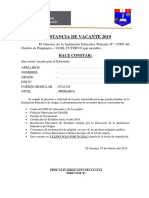 Constancia de Vacante