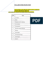 GME Entrance Exam Interview Syllabus