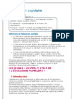 L'éducation Populaire. Les Jeunes, Un Public Cible de L'éducation Populaire