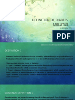 Definition of Diabtes Mellitus