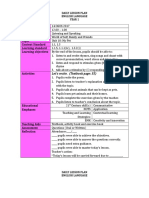 Daily Lesson Plan English Language Year 1