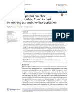 Preparation of Porous Bio Char and Activated Carbon From Rice Husk by Leaching Ash and Chemical Activation