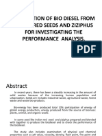 Production of Bio Diesel From Indian Red Seeds and Ziziphus For Investigating The Performance Analysis