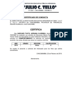 Certificado de Conducta