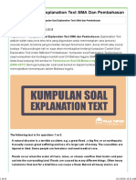 Kumpulan Soal Explanation Text SMA Dan Pembahasan