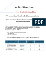 Our Fee Structure: 3 Days Free Trail With Each Plan