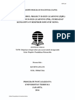 Pengaruh Model Project Based Learning (PJBL) Dan Problem Based Learning (PBL) Terhadap Kemampuan Berpikir Kreatif Siswa