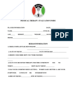 Physical Therapy Evaluation Form