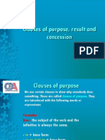 Clauses of Purpose, Result and Concession