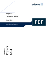 Physics Unit No. 6734: Edexcel GCE