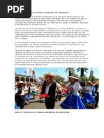 Breve Reseña de La Danza Carnaval de Arequipa