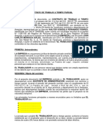 Contrato de Trabajo A Tiempo Parcial - Juan Carlos Mendoza Aviles