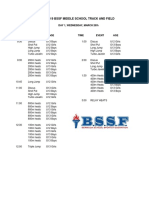 BSSF Middle School Inter-School Schedule