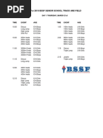 BSSF Senior School Inter-School Schedule