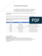 Tipos de Errores en Excel