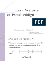 Cadenas y Vectores en Pseudocódigo