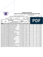 Department of Education School Form 8 Learner's Basic Health and Nutrition Report (SF8)