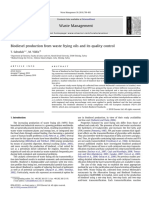 2010 - Biodiesel Production From Waste Frying Oils and Its Quality Control