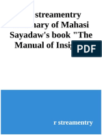 A R - Streamentry Summary of Mahasi Sayadaw's The Manual of Insight - R - Streamentry