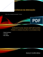 Bases Sociológicas Da Educação