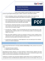 Session Summary CRISP Data Mining: Business Understanding