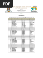 Final Pacement List 2018