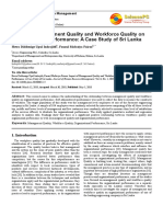 Impact of Management Quality and Workforce Quality On Organizational Performance: A Case Study of Sri Lanka