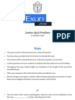 Exun 2018 Junior Quiz Prelims (With Answers)