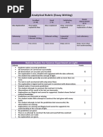 Analytical Rubric (Essay Writing) : Holistic Rubric For Science Experiment On Light