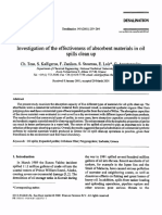 Investigation of The Effectiveness of Absorbent Materials in Oil Spills Clean Up