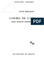 Luce Irigaray - L'oubli de L'air Chez Martin Heidegger (Collection ''Critique'') (French Edition) (1983) PDF