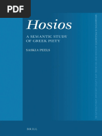 (Mnemosyne Supplements - Monographs On Greek and Latin Language and Literature 387) Saskia Peels - Hosios - A Semantic Study of Greek Piety-Brill Academic Publishers (2016) PDF