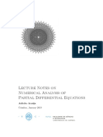 Lecture Notes On Numerical Analysis of Partial Differential Equations